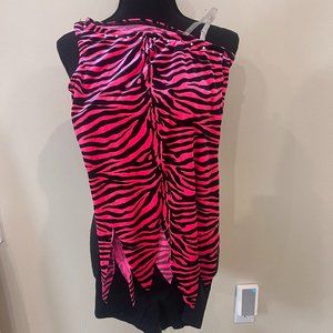 Hot pink Flintstones style Dance costume top/ shorts/ arm covers included